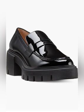 Stuart Weitzman Black Patent Platform Penny Loafer (Never worn)